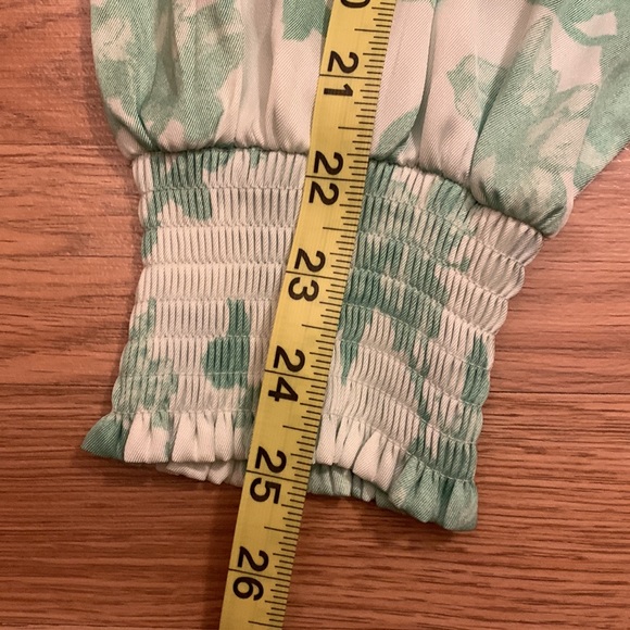 NWT INC Pretty White And Lime Green Floral Long Sleeve Blouse - Picture 12 of 12